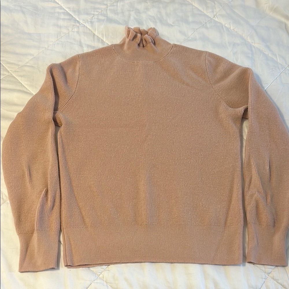 J Crew - Blush scalloped cowl neck sweater